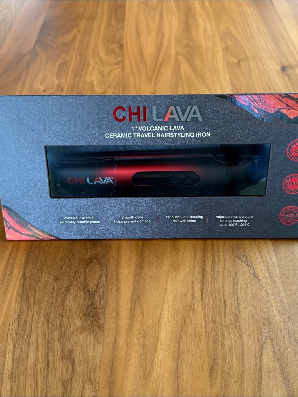 CHI Lava 1" Volcanic Lava Ceramic Travel Hairstyling Iron - Red/Black